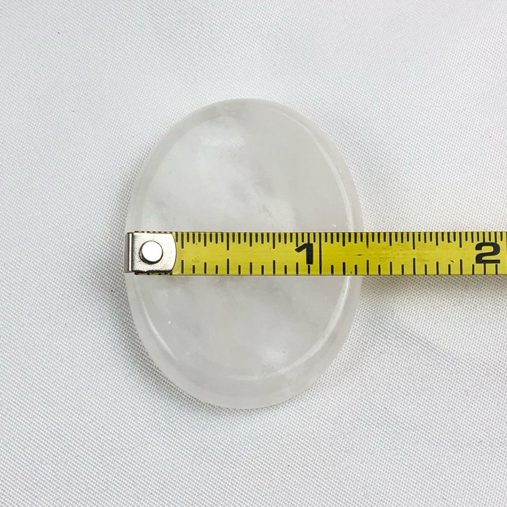 Clear Quartz worry stone palm stone thumb stone oval healing crystal rock - Picture 9 of 10